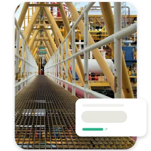 Industrial platform walkway representing the data capture process for industrial inspection and analysis.